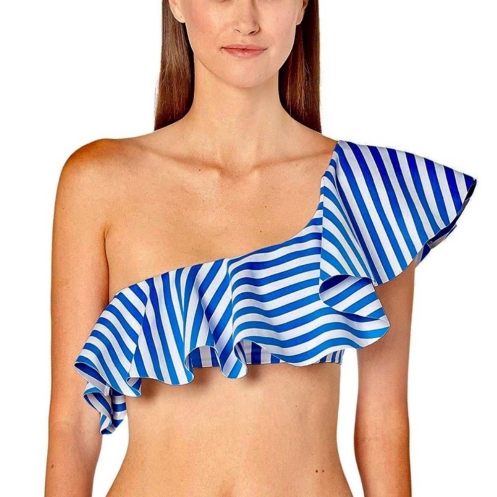 Onia x WeWoreWhat cabana striped bikini top size L